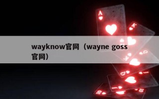 wayknow官网（wayne goss官网）